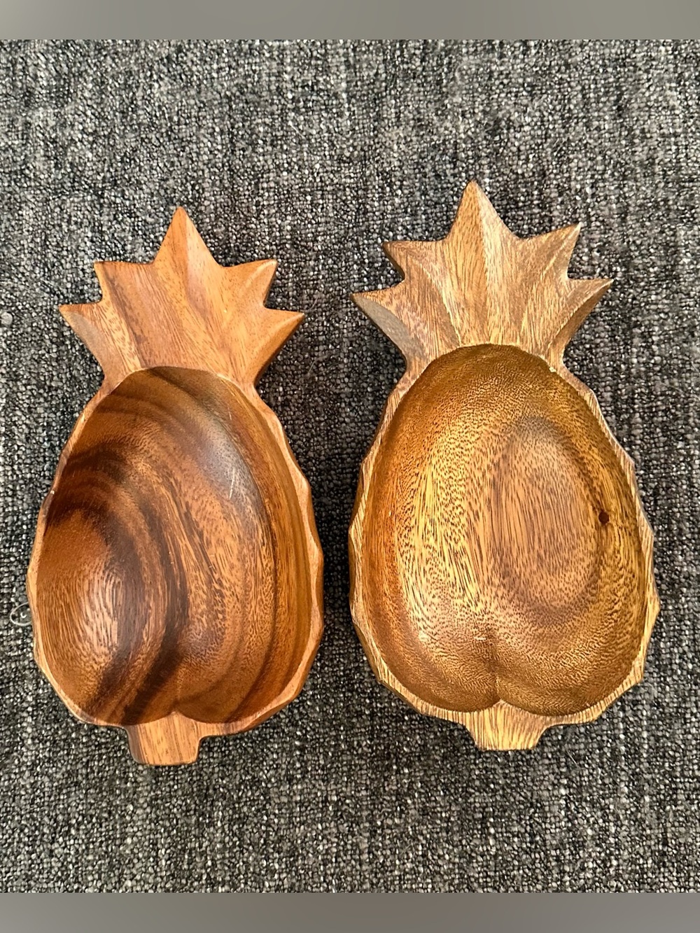 Acaciaware • Set of 2 • pineapple serving dishes • wooden bowls